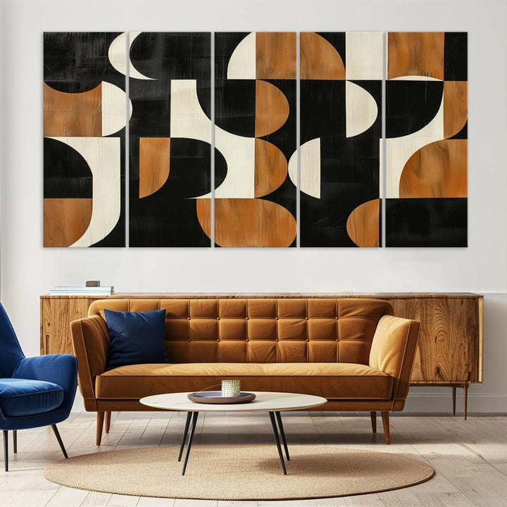 Abstract Geometric Wabi Sabi Wall Art Canvas Print Set, Minimalist Wall Art, Mid Century Art Print