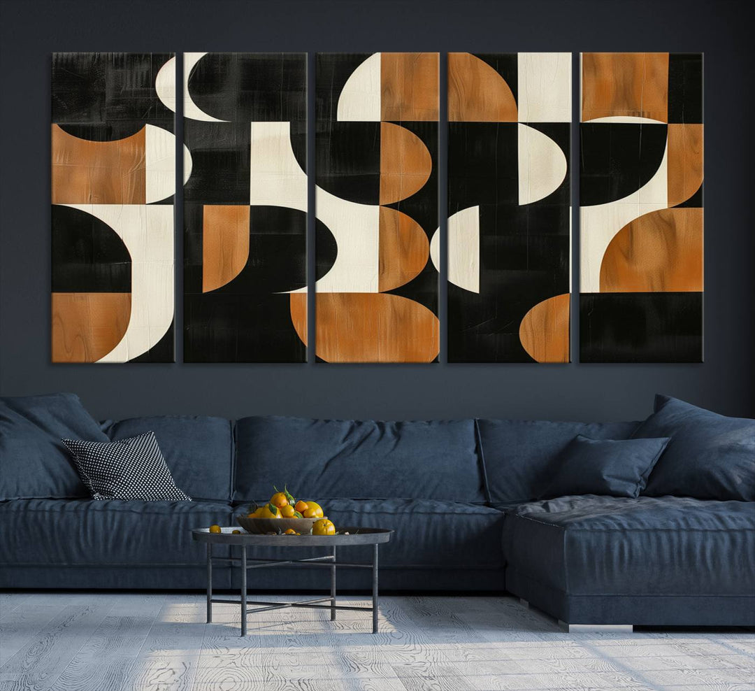 Abstract Geometric Wabi Sabi Wall Art Canvas Print Set, Minimalist Wall Art, Mid Century Art Print