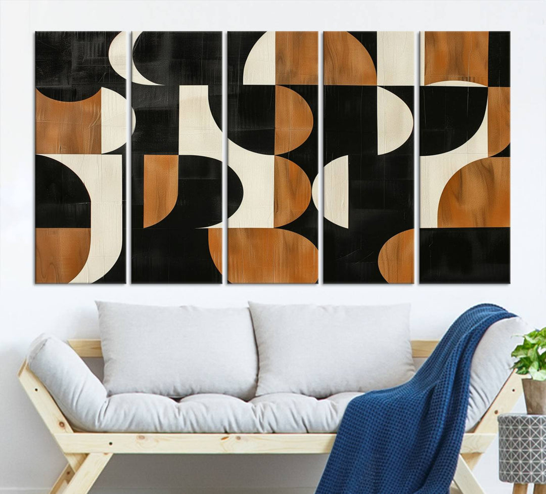 Abstract Geometric Wabi Sabi Wall Art Canvas Print Set, Minimalist Wall Art, Mid Century Art Print