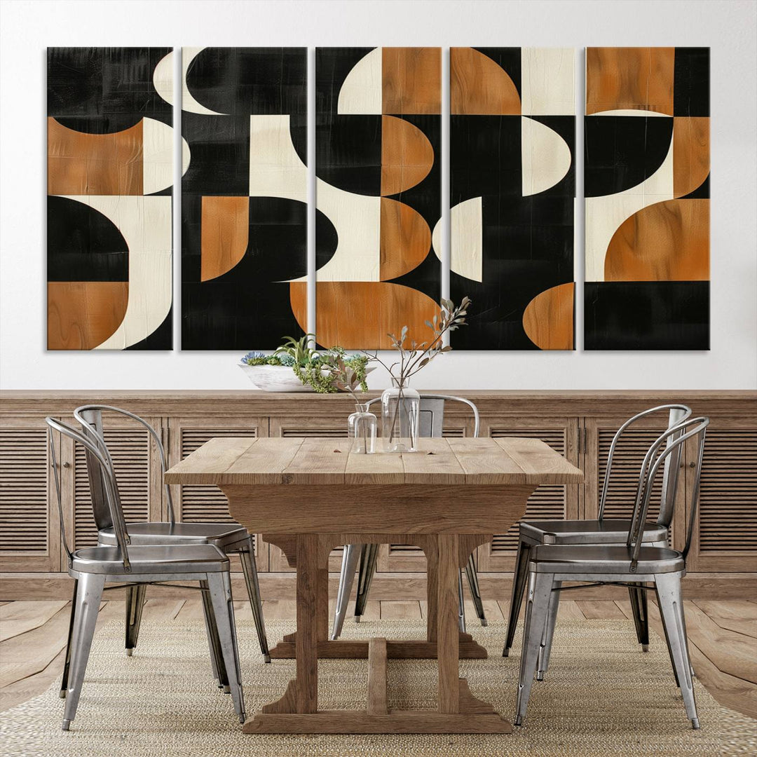 Abstract Geometric Wabi Sabi Wall Art Canvas Print Set, Minimalist Wall Art, Mid Century Art Print