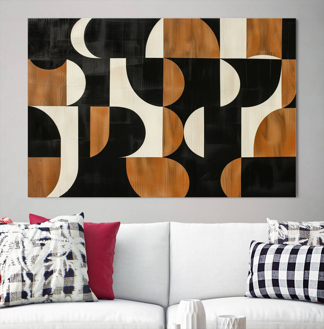 Abstract Geometric Wabi Sabi Wall Art Canvas Print Set, Minimalist Wall Art, Mid Century Art Print