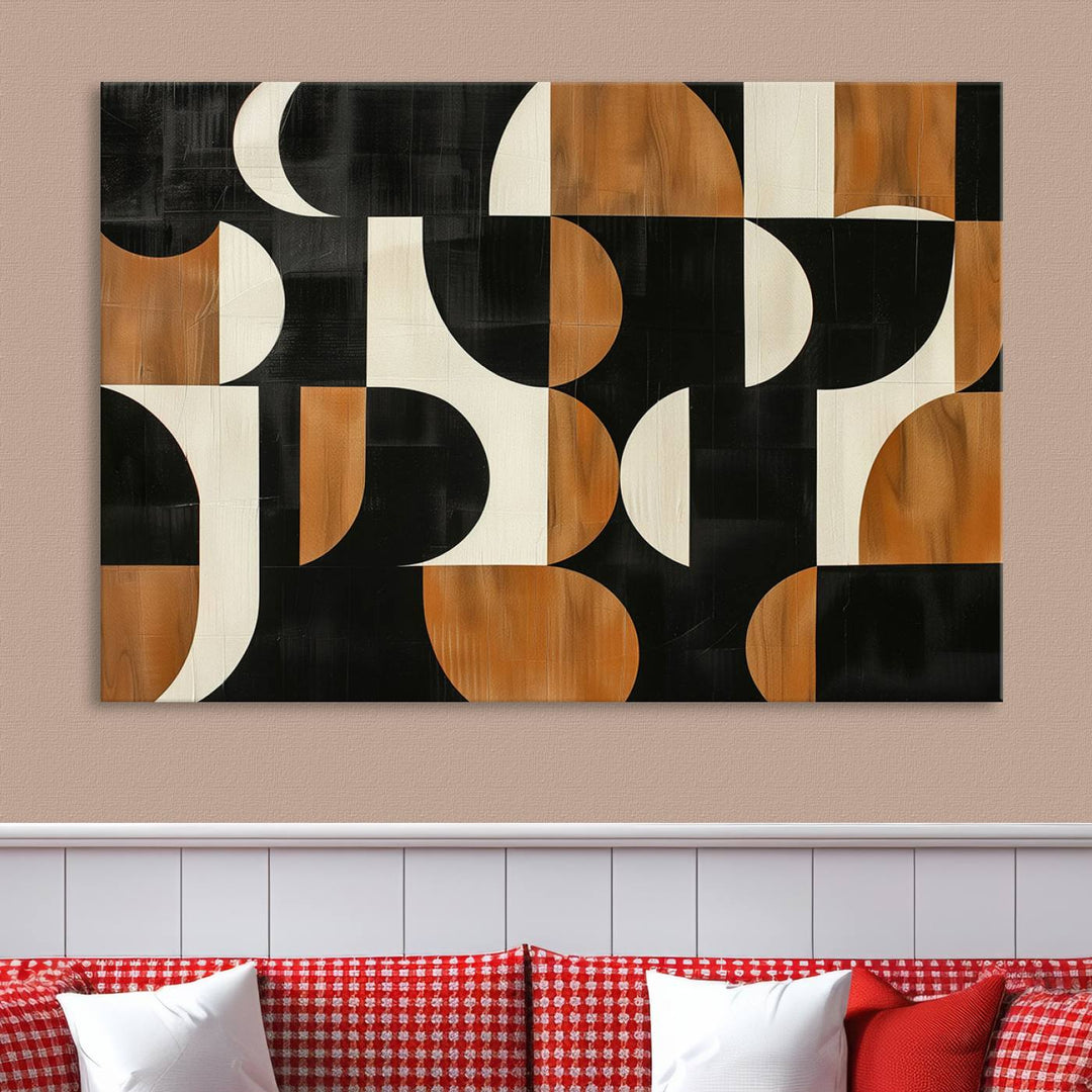 Abstract Geometric Wabi Sabi Wall Art Canvas Print Set, Minimalist Wall Art, Mid Century Art Print