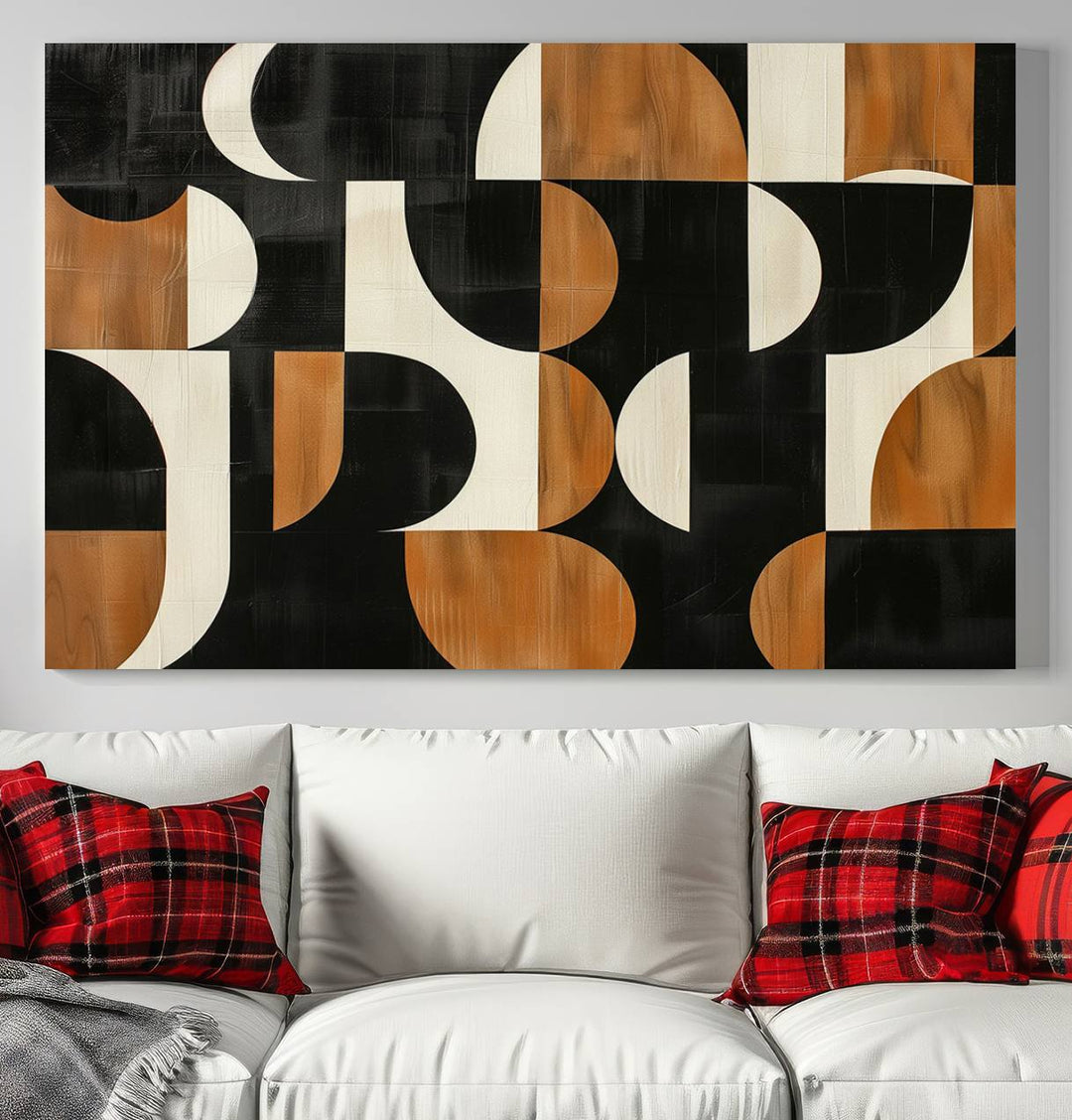 Abstract Geometric Wabi Sabi Wall Art Canvas Print Set, Minimalist Wall Art, Mid Century Art Print