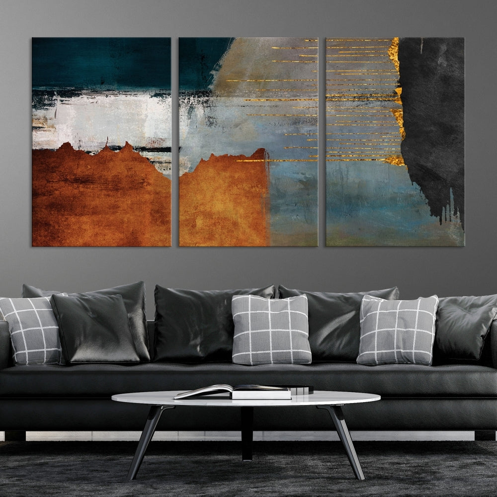 Modern Abstract Wall Decor, Neutral Painting on Canvas, Printed Wall Art, Boho Decor, Contemporary Artwork