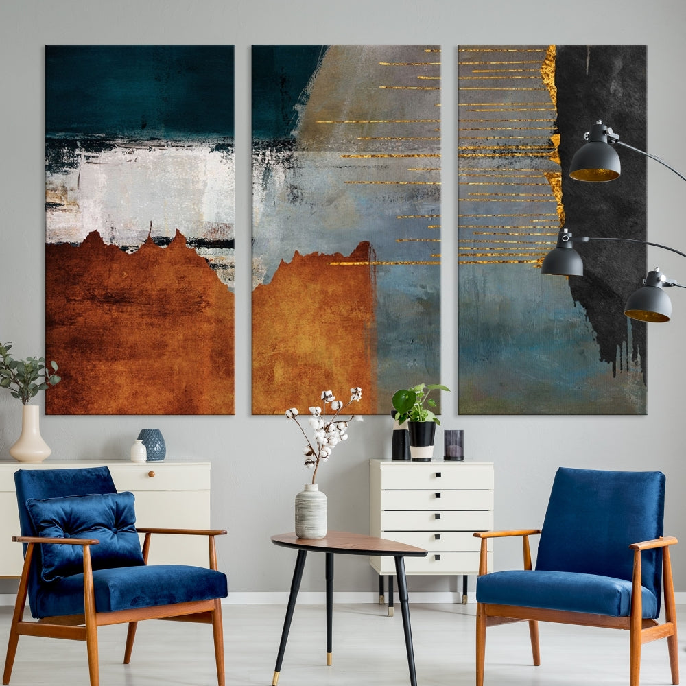 Modern Abstract Wall Decor, Neutral Painting on Canvas, Printed Wall Art, Boho Decor, Contemporary Artwork