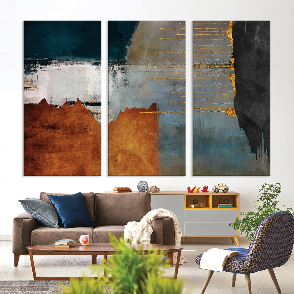 Modern Abstract Wall Decor, Neutral Painting on Canvas, Printed Wall Art, Boho Decor, Contemporary Artwork