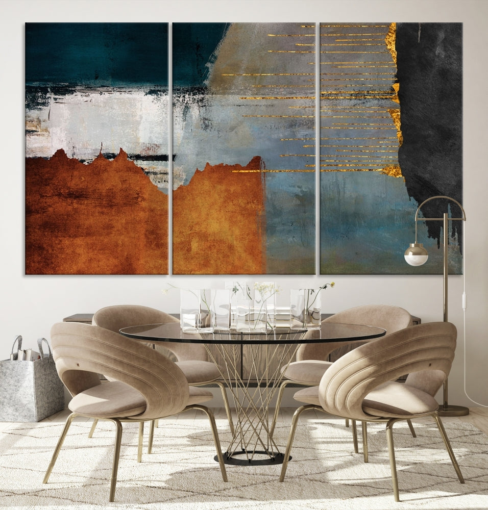 Modern Abstract Wall Decor, Neutral Painting on Canvas, Printed Wall Art, Boho Decor, Contemporary Artwork