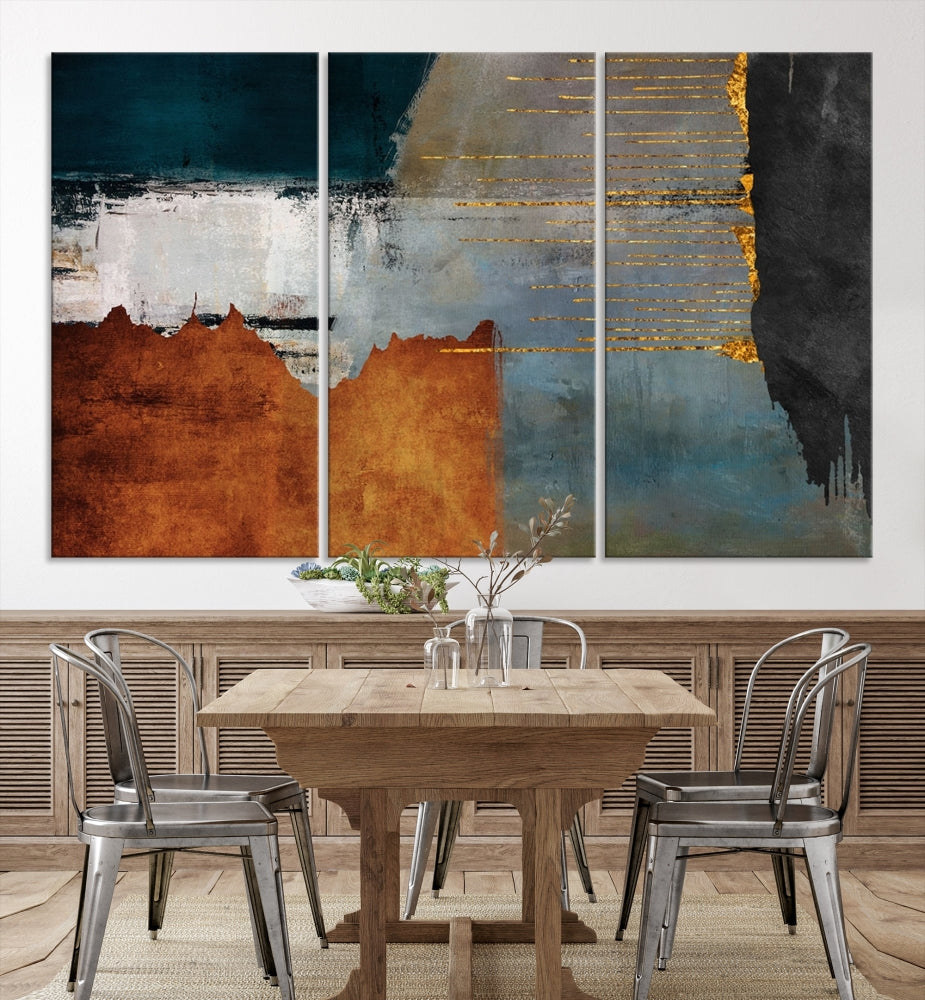 Modern Abstract Wall Decor, Neutral Painting on Canvas, Printed Wall Art, Boho Decor, Contemporary Artwork