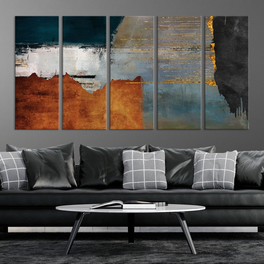 Modern Abstract Wall Decor, Neutral Painting on Canvas, Printed Wall Art, Boho Decor, Contemporary Artwork