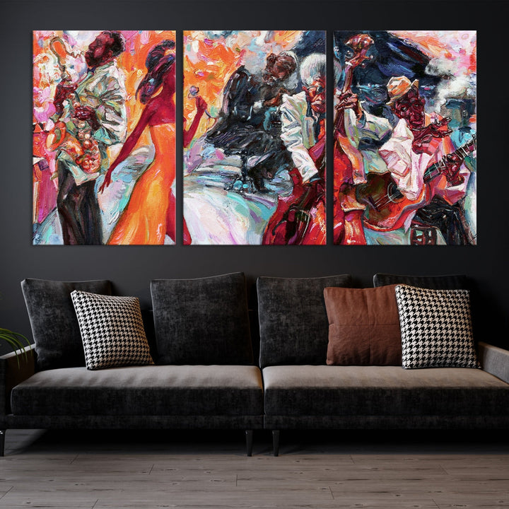 Abstract Jazz Painting African American Giclee Extra Large Wall Art Canvas Print