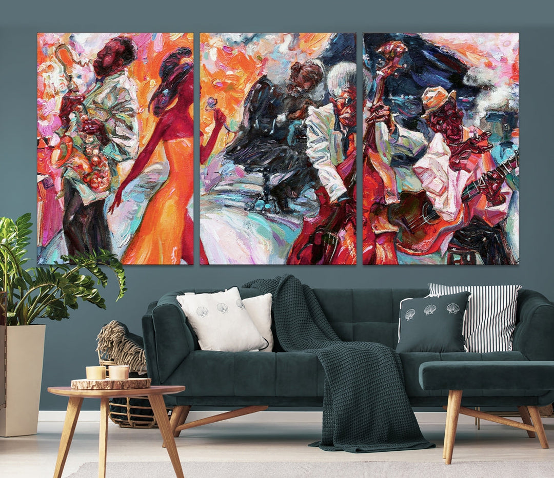 Abstract Jazz Painting African American Giclee Extra Large Wall Art Canvas Print