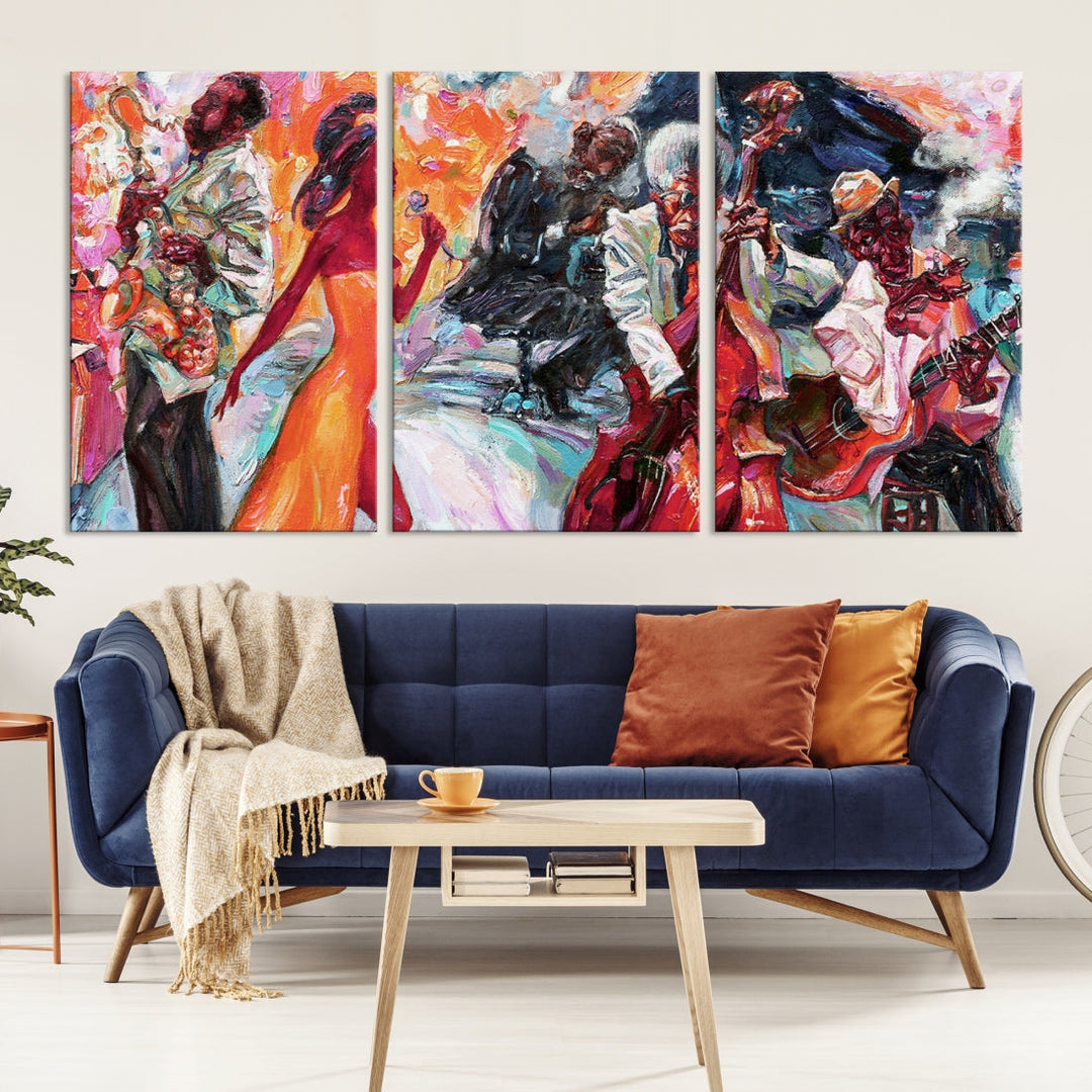 Abstract Jazz Painting African American Giclee Extra Large Wall Art Canvas Print