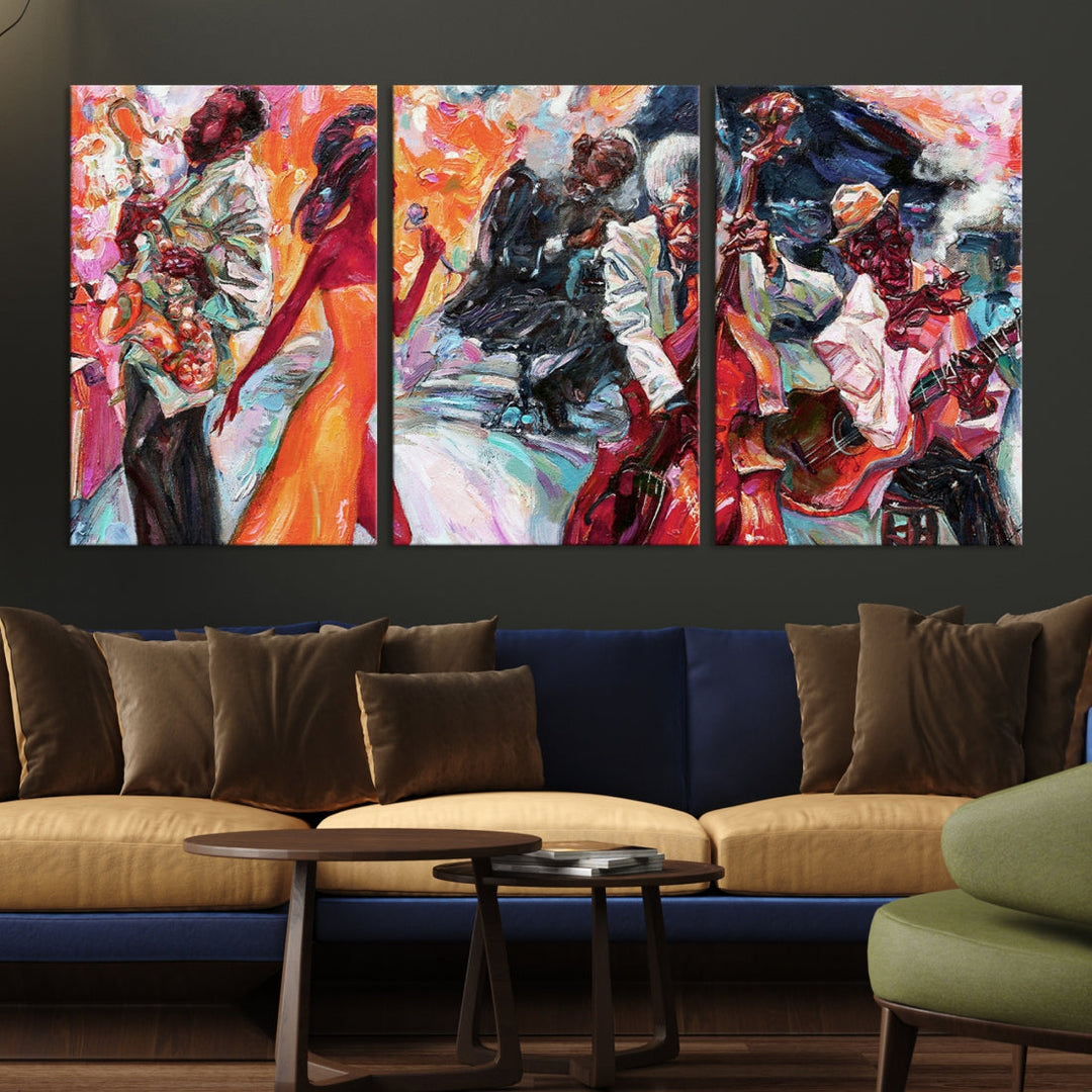 Abstract Jazz Painting African American Giclee Extra Large Wall Art Canvas Print