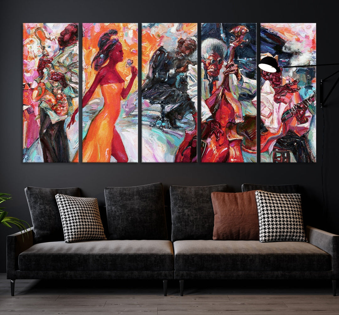 Abstract Jazz Painting African American Giclee Extra Large Wall Art Canvas Print