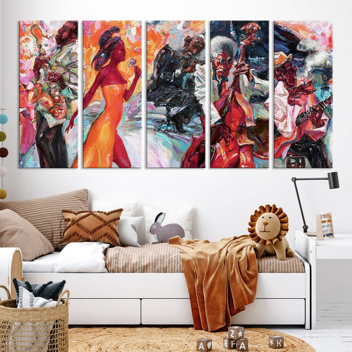 Abstract Jazz Painting African American Giclee Extra Large Wall Art Canvas Print