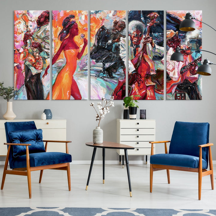 Abstract Jazz Painting African American Giclee Extra Large Wall Art Canvas Print