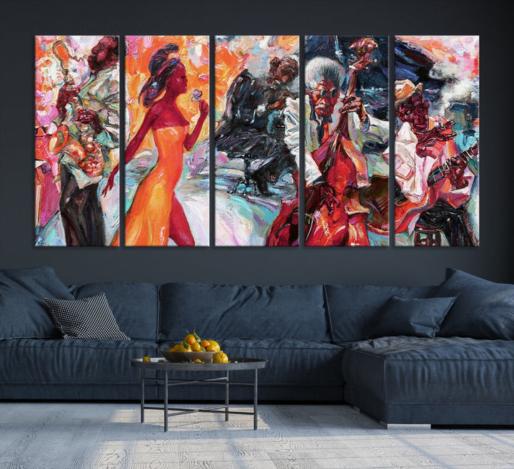 Abstract Jazz Painting African American Giclee Extra Large Wall Art Canvas Print