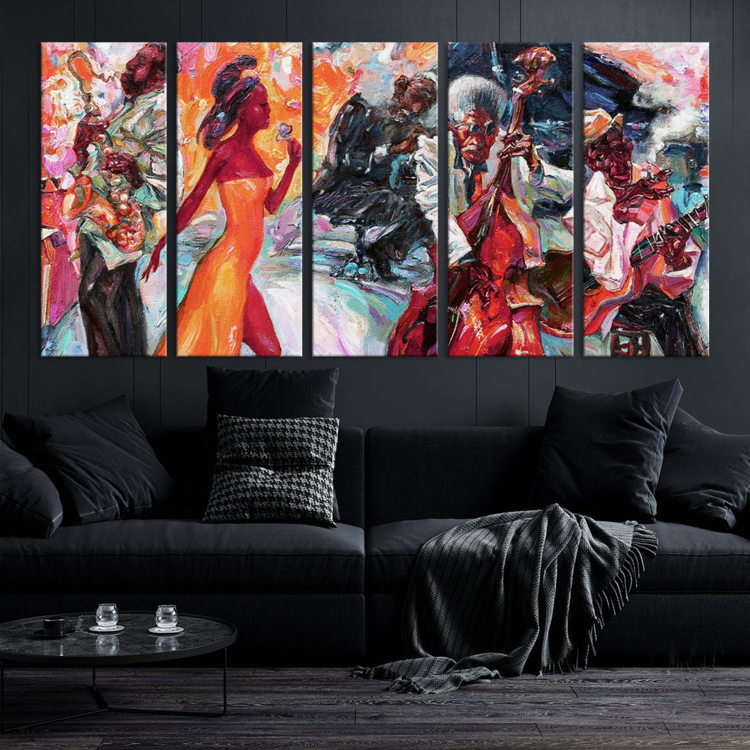 Abstract Jazz Painting African American Giclee Extra Large Wall Art Canvas Print