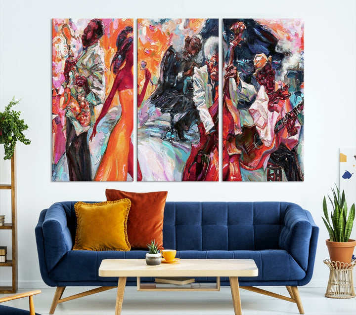 Abstract Jazz Painting African American Giclee Extra Large Wall Art Canvas Print