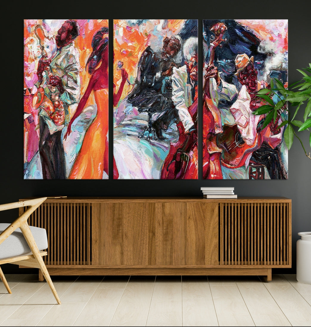 Abstract Jazz Painting African American Giclee Extra Large Wall Art Canvas Print