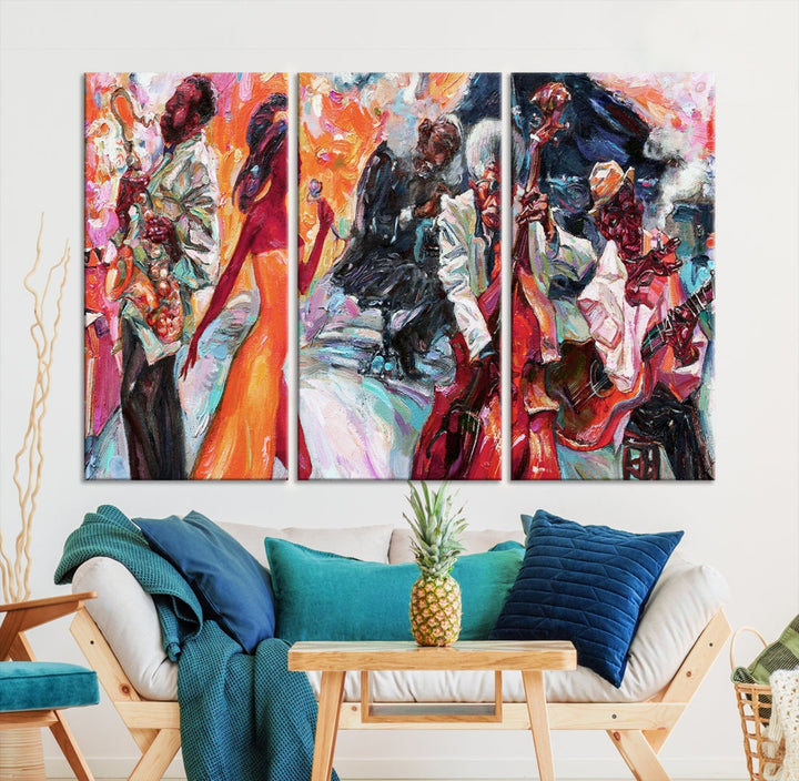 Abstract Jazz Painting African American Giclee Extra Large Wall Art Canvas Print