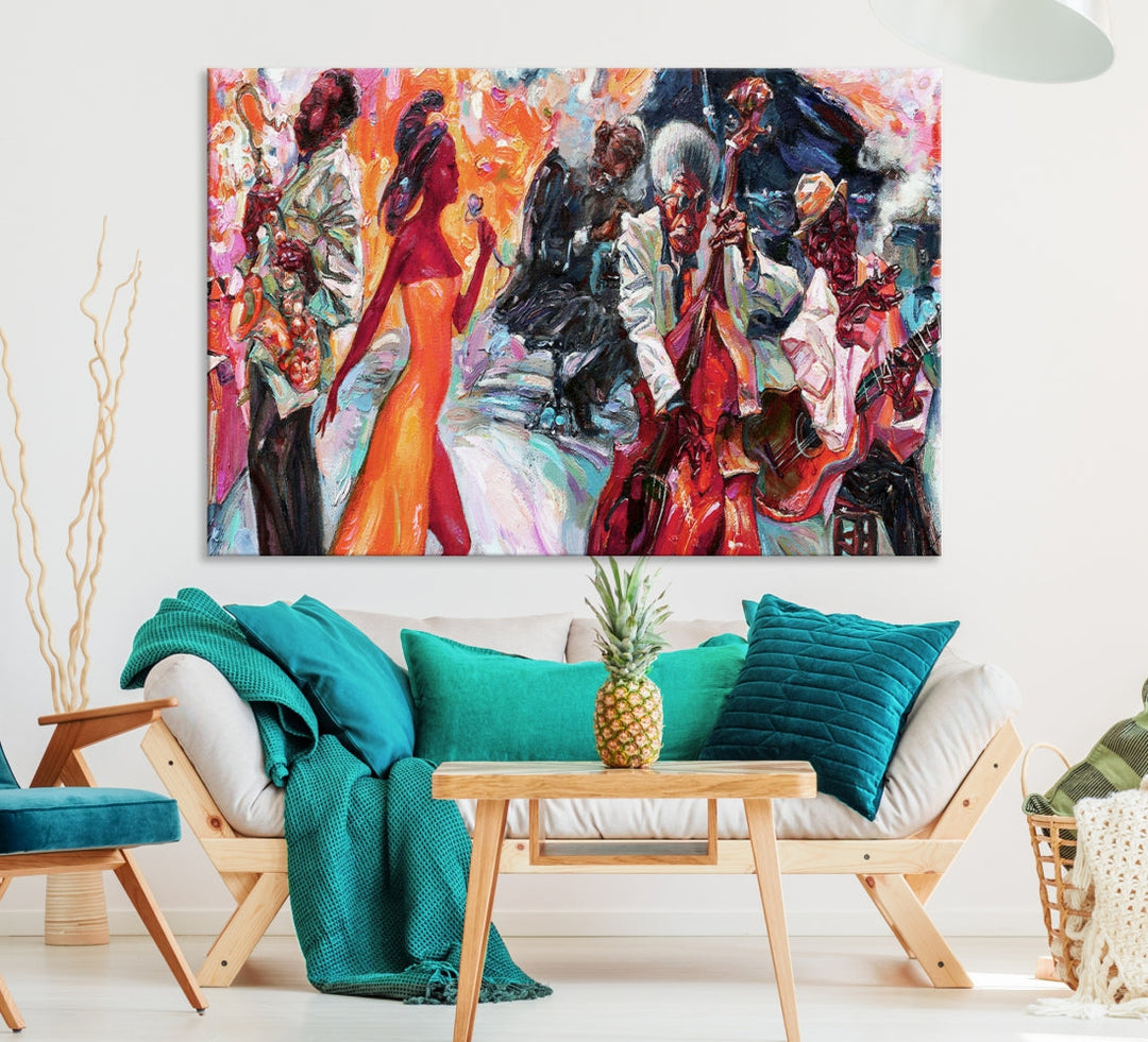 Abstract Jazz Painting African American Giclee Extra Large Wall Art Canvas Print