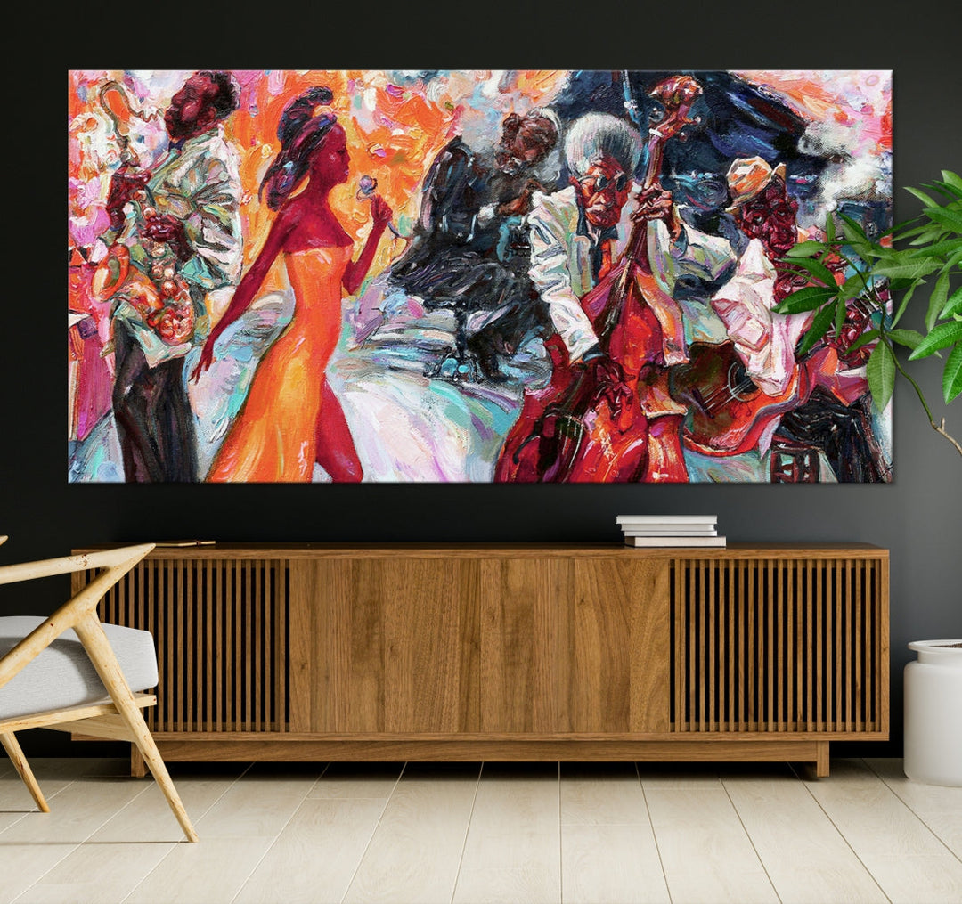 Abstract Jazz Painting African American Giclee Extra Large Wall Art Canvas Print