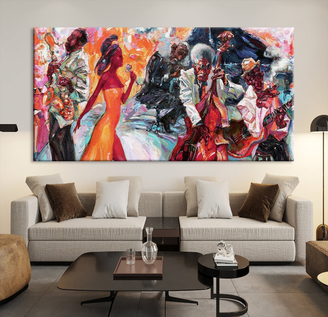 Abstract Jazz Painting African American Giclee Extra Large Wall Art Canvas Print