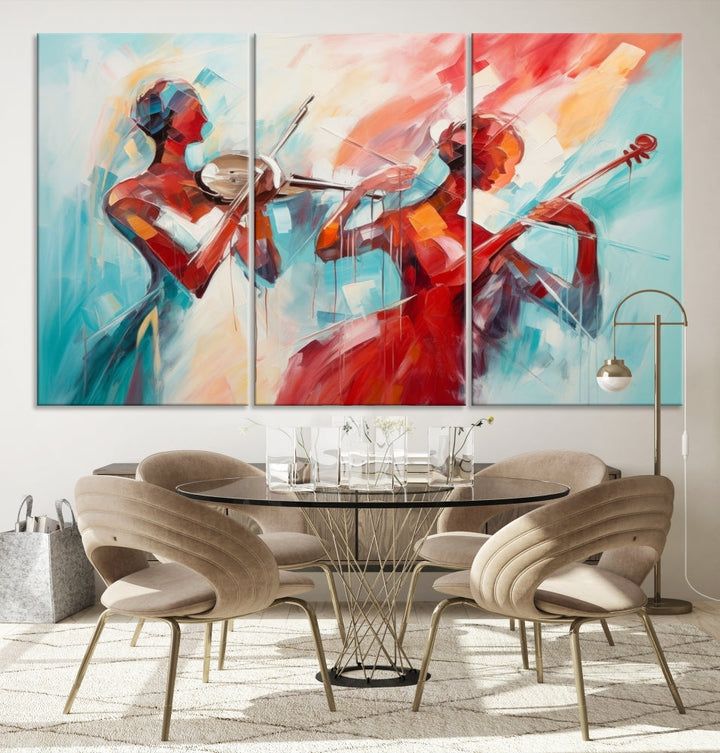 Abstract Jazz Painting, Printed on Canvas Wall Art, Jazz Music Singers, Large Print Original Canvas