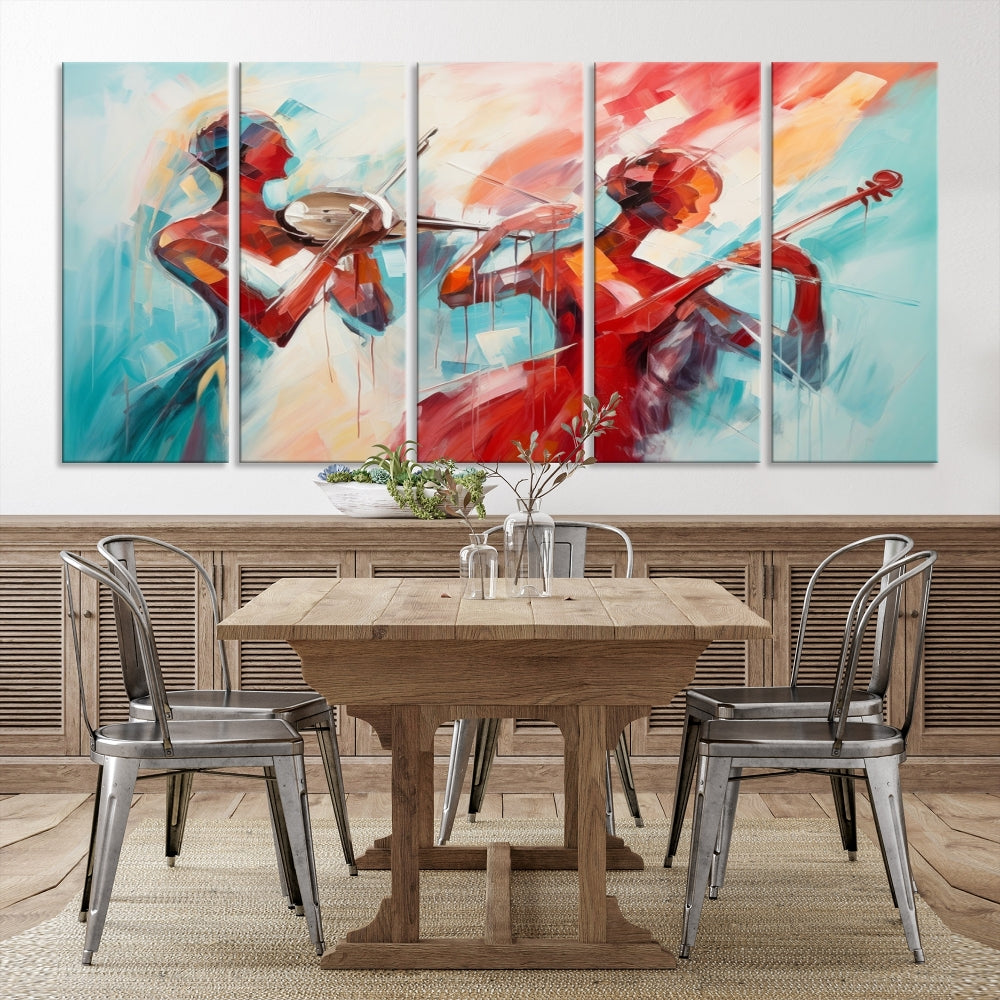 Abstract Jazz Painting, Printed on Canvas Wall Art, Jazz Music Singers, Large Print Original Canvas