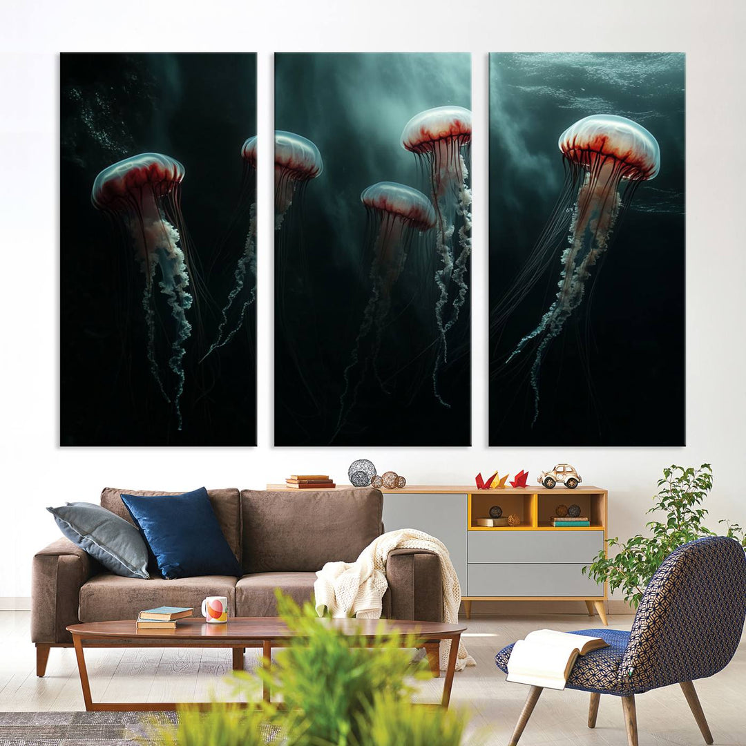 Abstract Jellyfish Wall Art Canvas Print