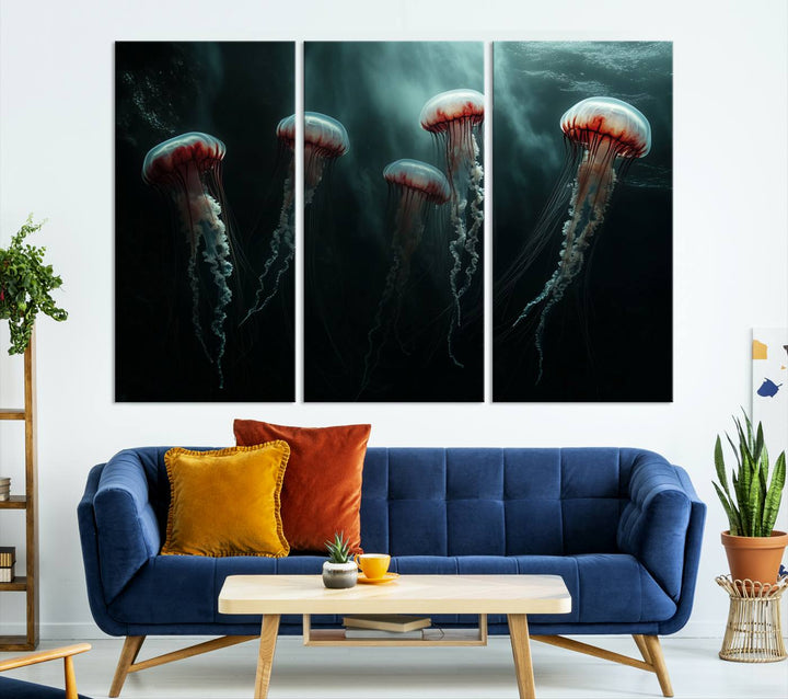 Abstract Jellyfish Wall Art Canvas Print