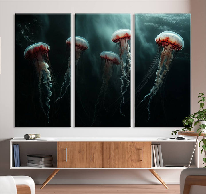 Abstract Jellyfish Wall Art Canvas Print