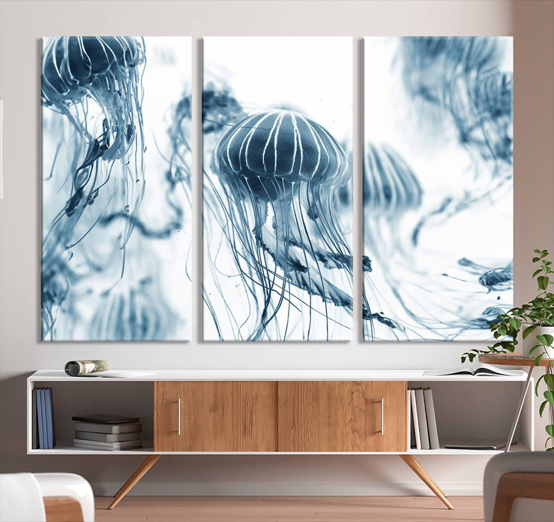 Abstract Jellyfish Wall Art Canvas Print