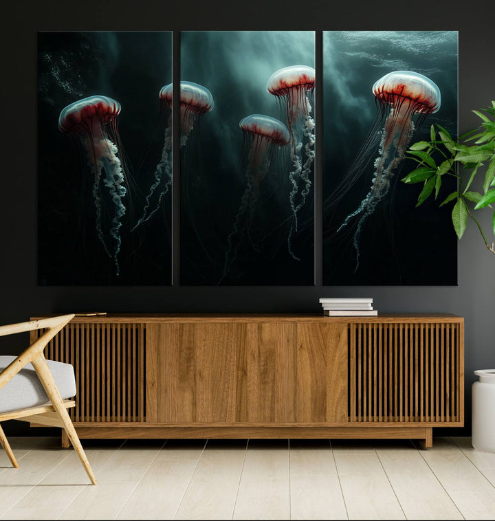 Abstract Jellyfish Wall Art Canvas Print