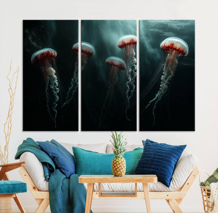 Abstract Jellyfish Wall Art Canvas Print