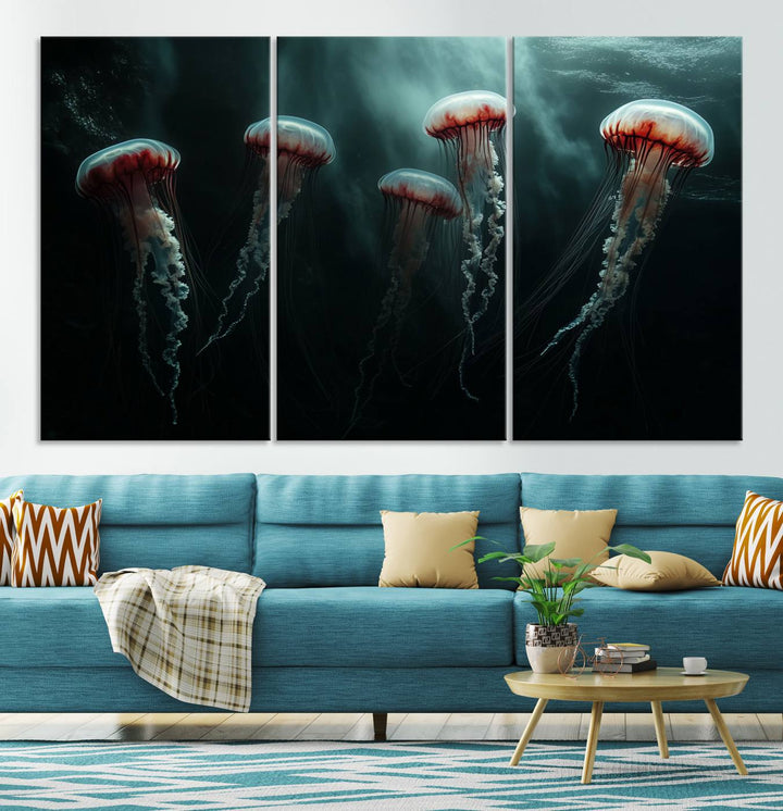 Abstract Jellyfish Wall Art Canvas Print