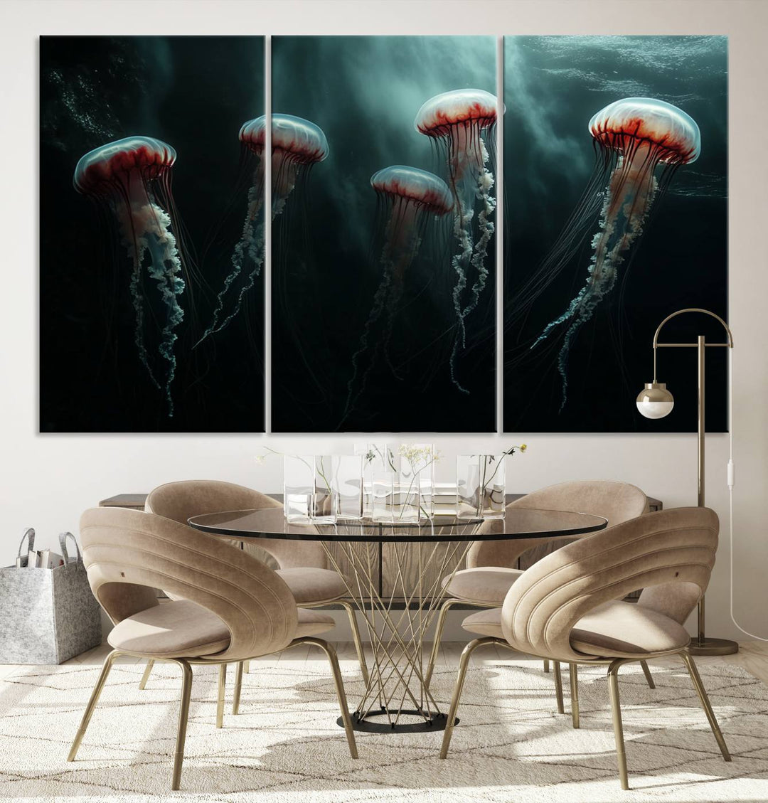 Abstract Jellyfish Wall Art Canvas Print