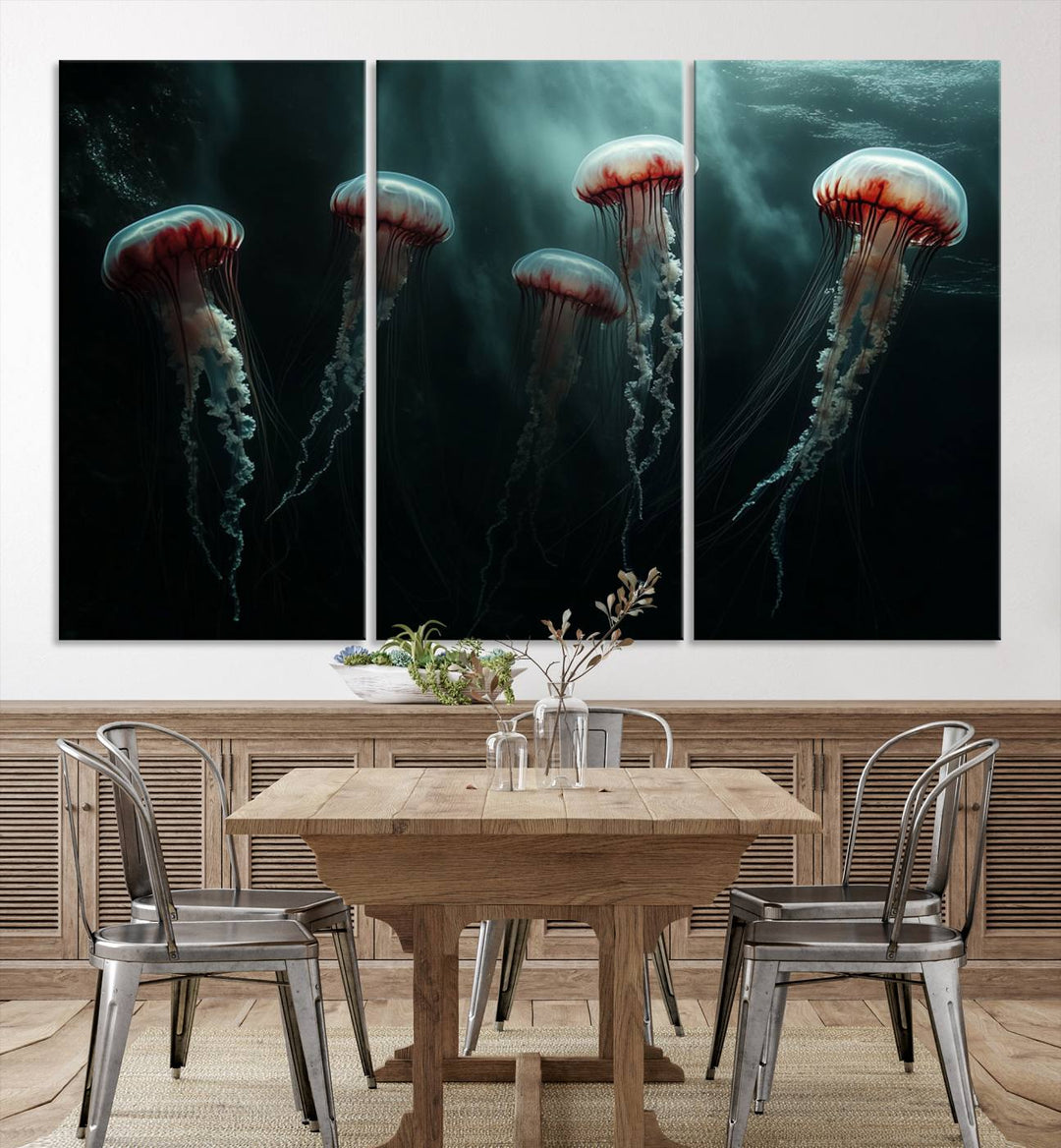 Abstract Jellyfish Wall Art Canvas Print