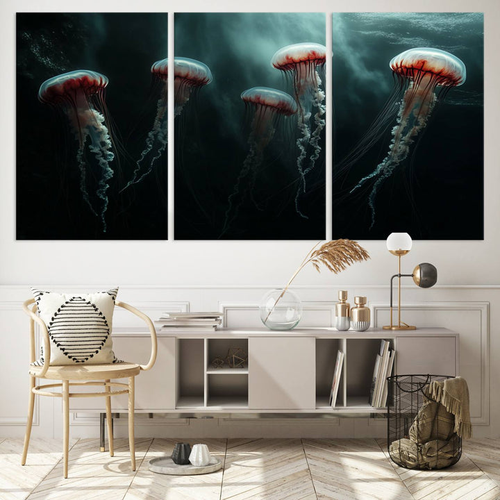 Abstract Jellyfish Wall Art Canvas Print