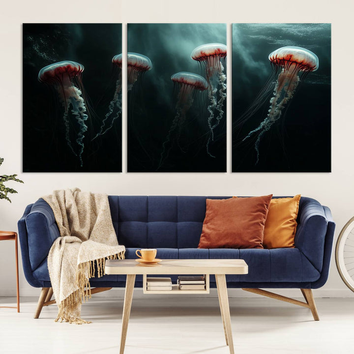 Abstract Jellyfish Wall Art Canvas Print