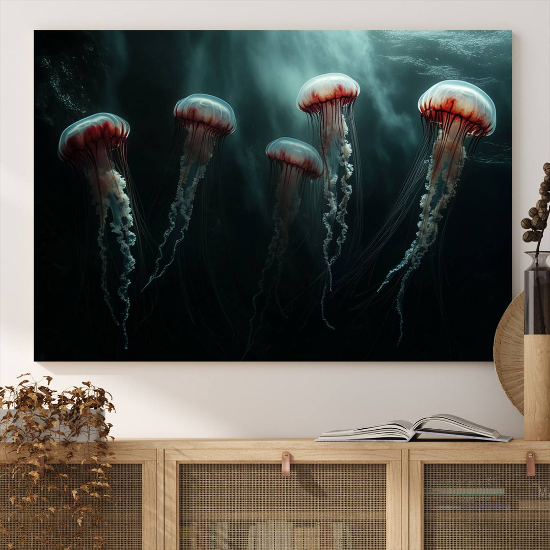 Abstract Jellyfish Wall Art Canvas Print