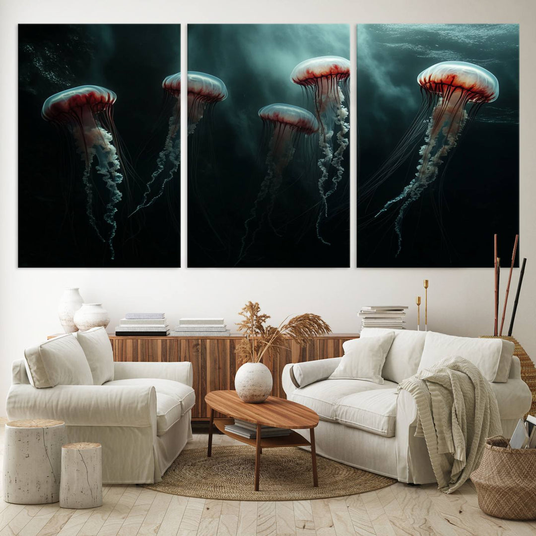 Abstract Jellyfish Wall Art Canvas Print