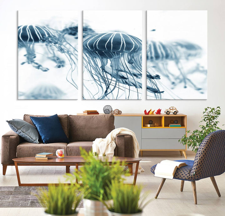 Abstract Jellyfish Wall Art Canvas Print