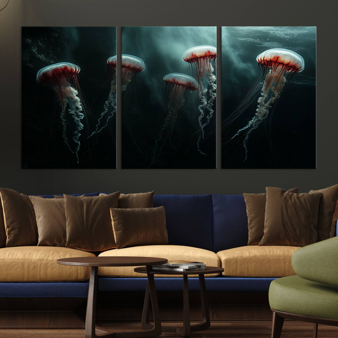 Abstract Jellyfish Wall Art Canvas Print