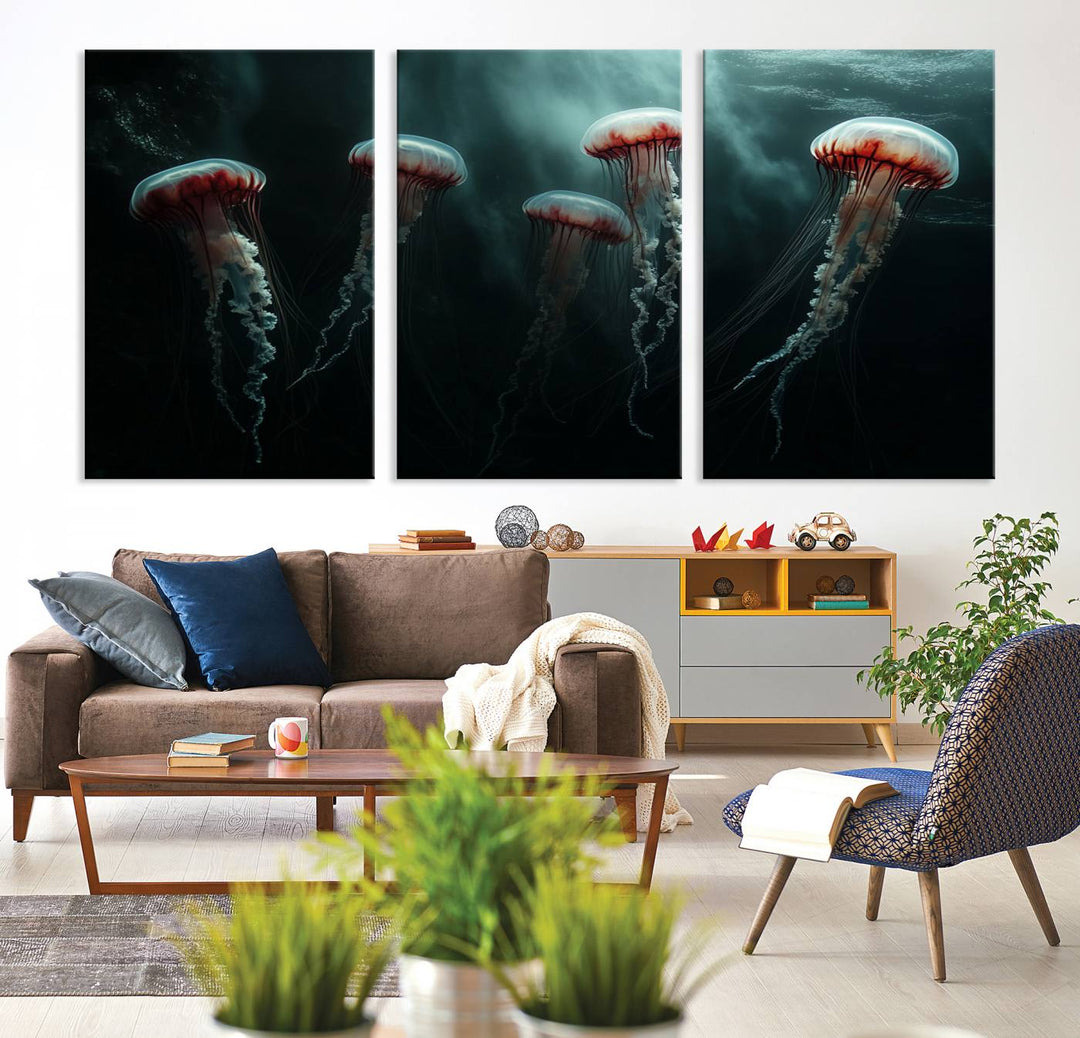 Abstract Jellyfish Wall Art Canvas Print