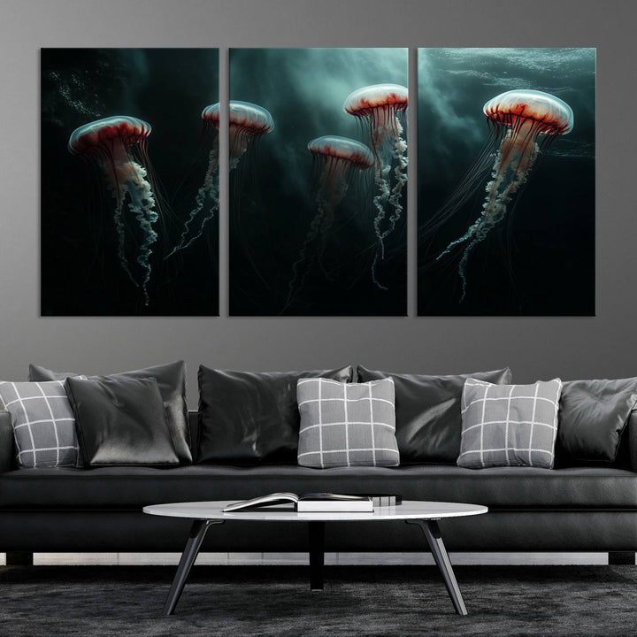 Abstract Jellyfish Wall Art Canvas Print