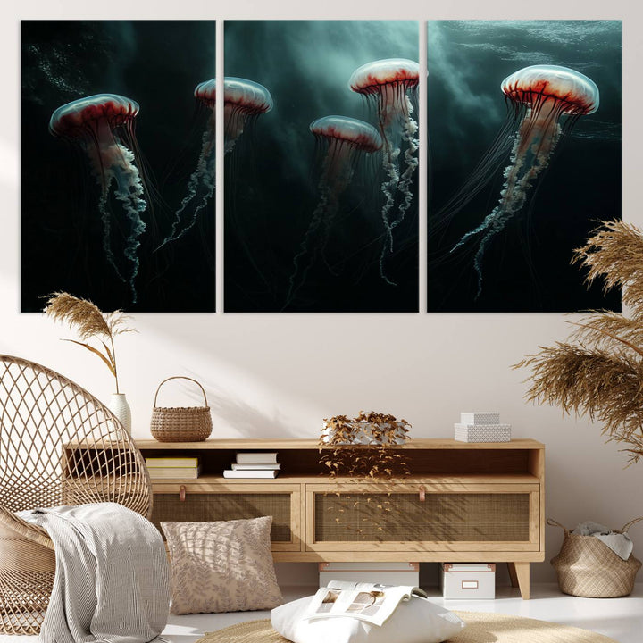 Abstract Jellyfish Wall Art Canvas Print