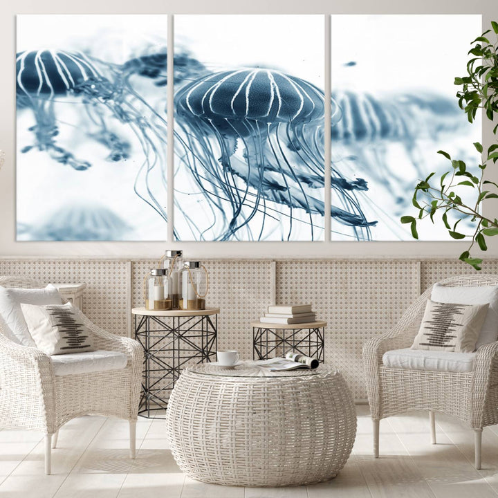 Abstract Jellyfish Wall Art Canvas Print