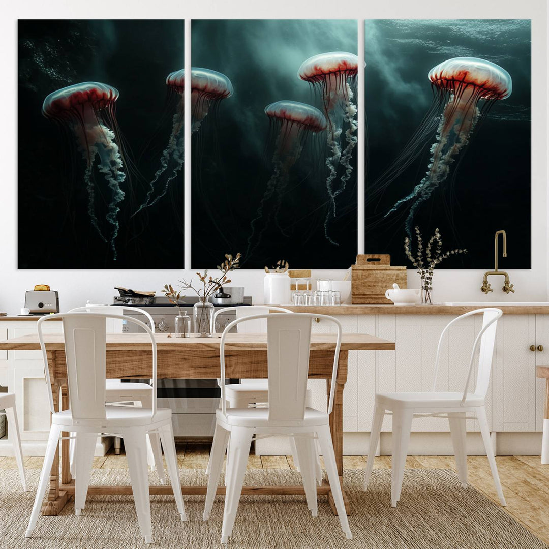 Abstract Jellyfish Wall Art Canvas Print